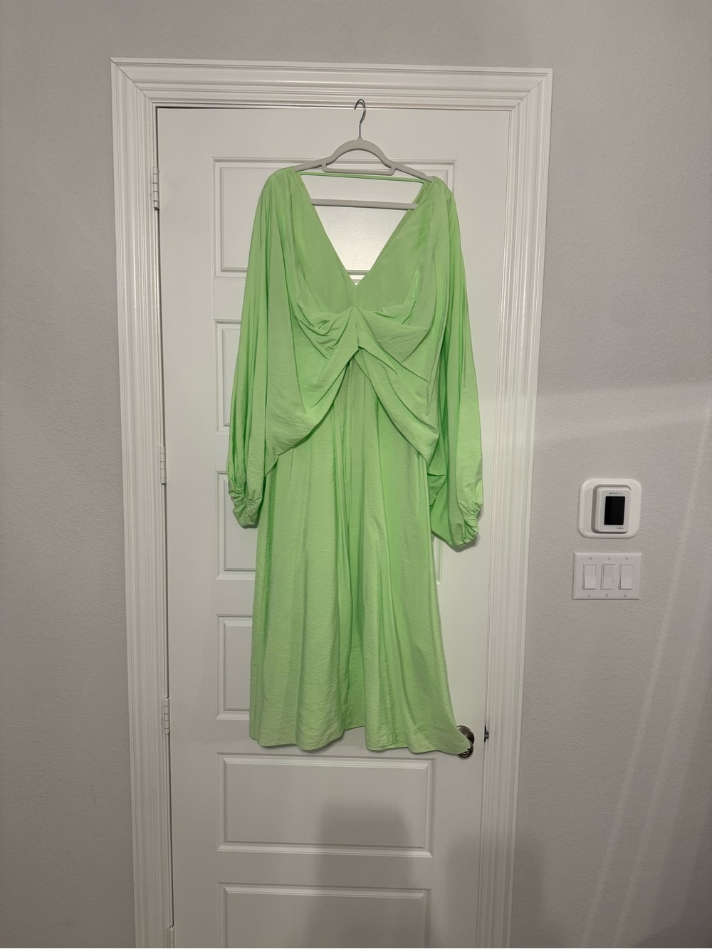 ASOS EDITION v neck drapey maxi dress in green